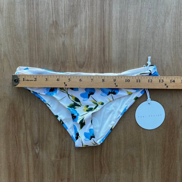 TORI PRAVER CAILA BOTTOM Women’s Floral Ruched Sides Lined Bikini Bottoms sz XS - Picture 6 of 6